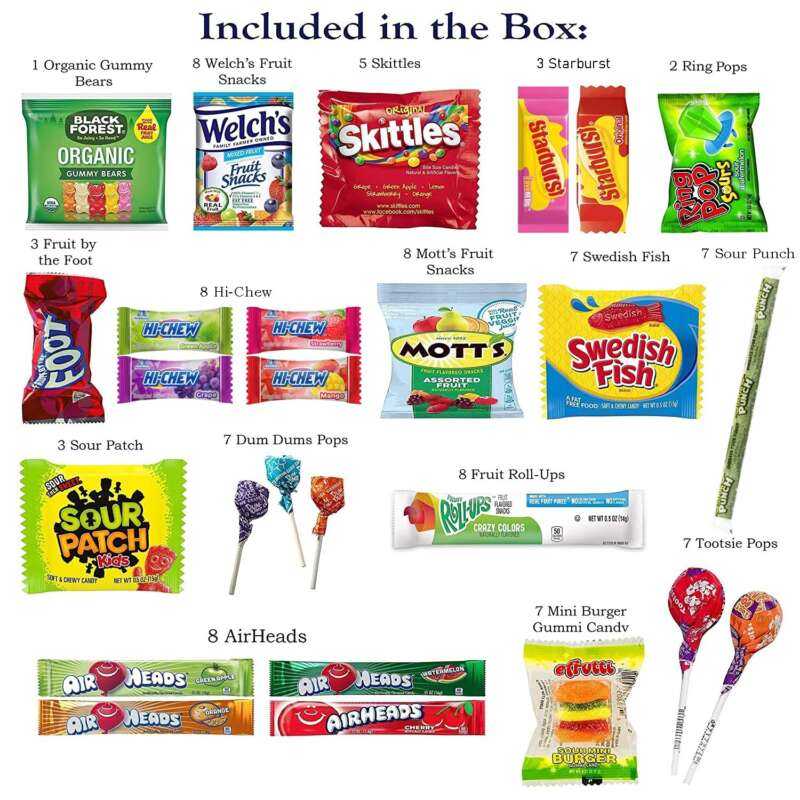 99 count Candy Gift Box – Ultimate Basket with Variety Assortment of ...